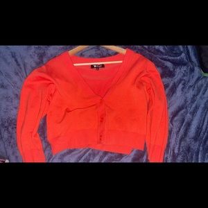 YEMAK Cropped Coral Cardigan 1XL